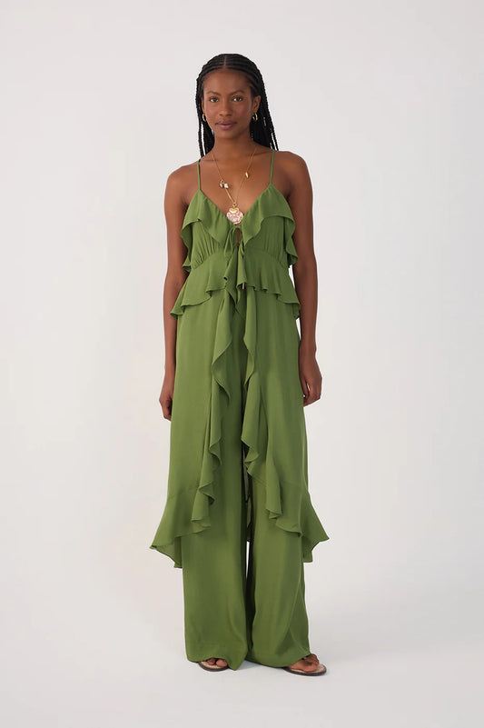 Strapless Ruffled Crepe Tunic