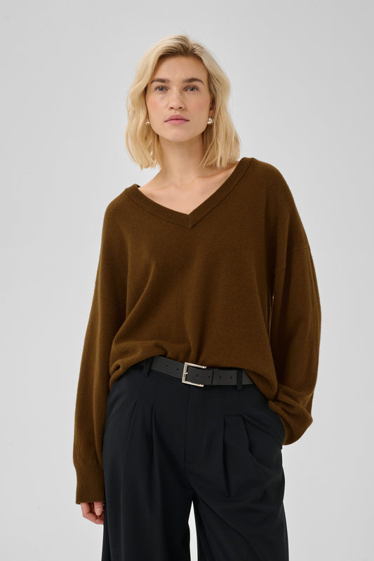 Pull en maille col en V Jola