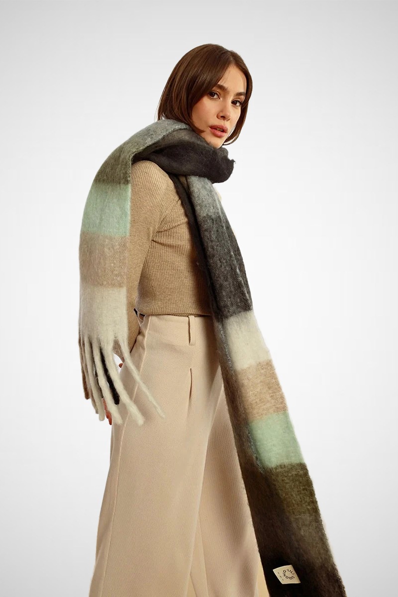 Fringed Check Scarf (8227538436304)