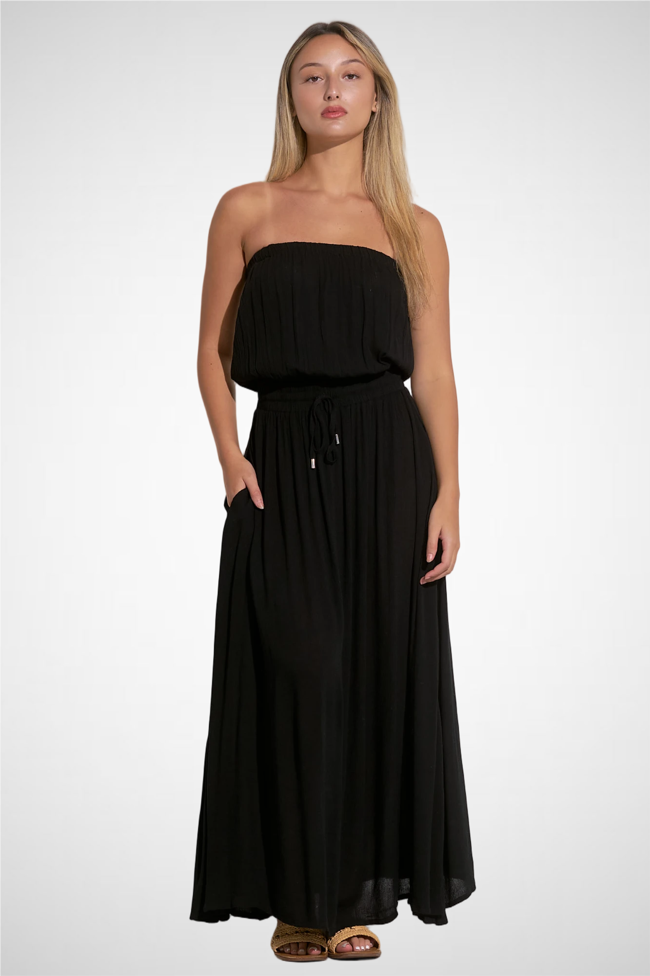 Strapless Smock Maxi Dress Le Trunkshop Strapless Smock Maxi Dress Le Trunkshop