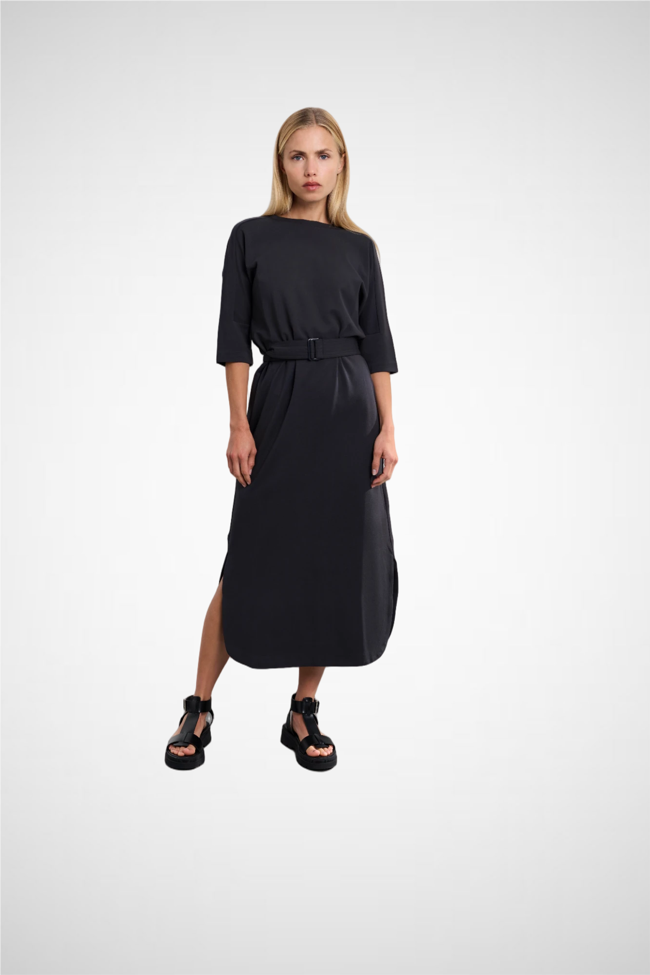 Jersey Dress With Belt (8255629492432)