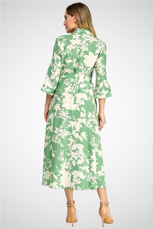 Floral Printed Shirt Dress (8259956703440)
