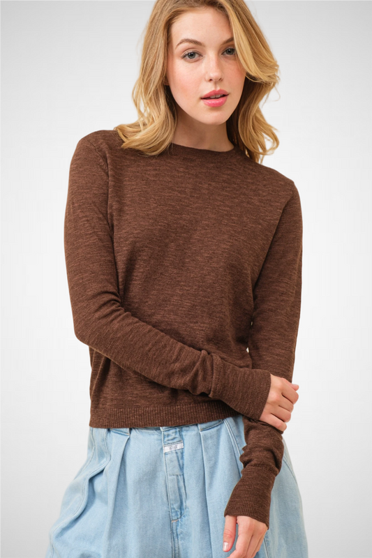 L/S Knit Crew Neck Sweater (8260446716112)