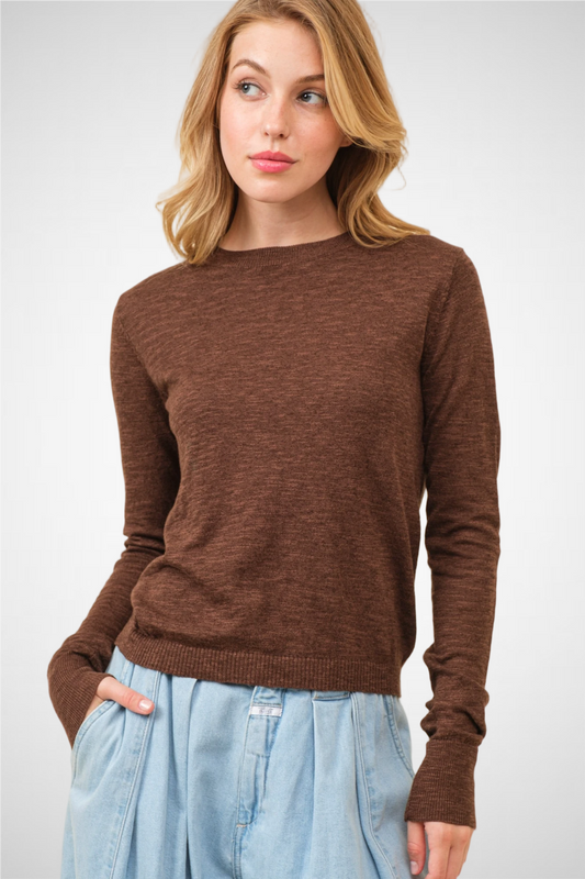 L/S Knit Crew Neck Sweater (8260446716112)