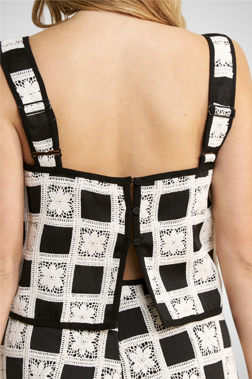 Tile Chochet Tank Top And Shorts Set (8260446519504) (8271027830992)