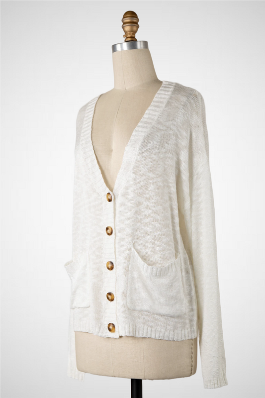Lightweight Knit Button Cardigan (8260682842320)