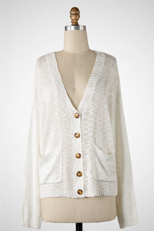 Lightweight Knit Button Cardigan (8260682842320)