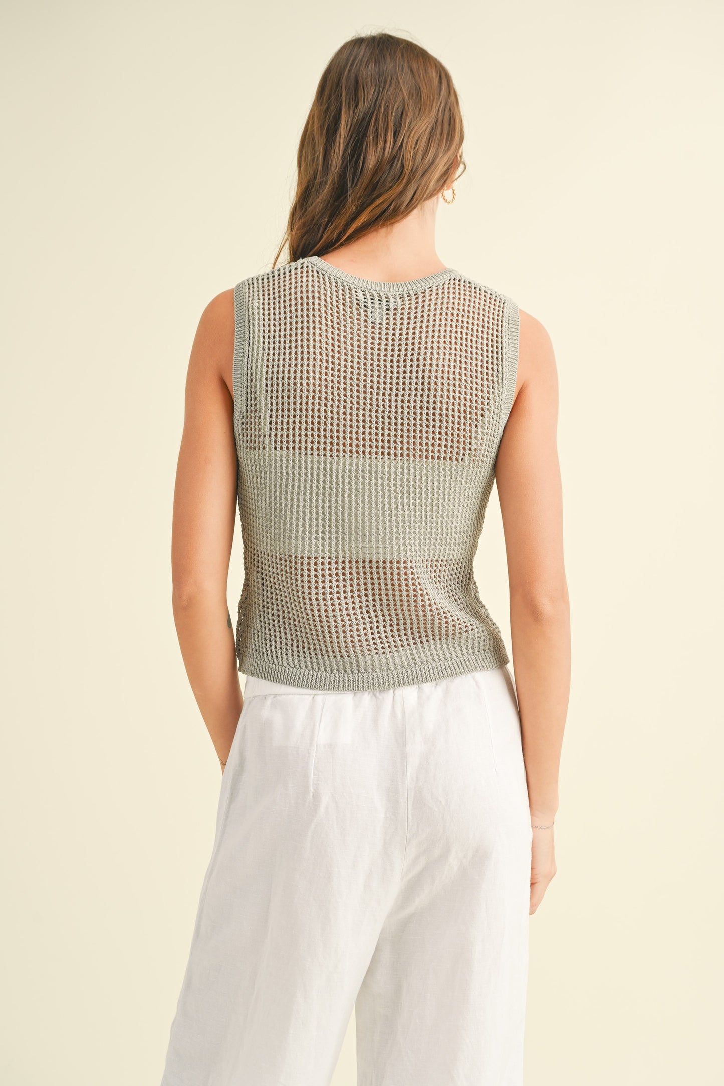 Crochet Knitted Sleeveless Top (8122691584208)