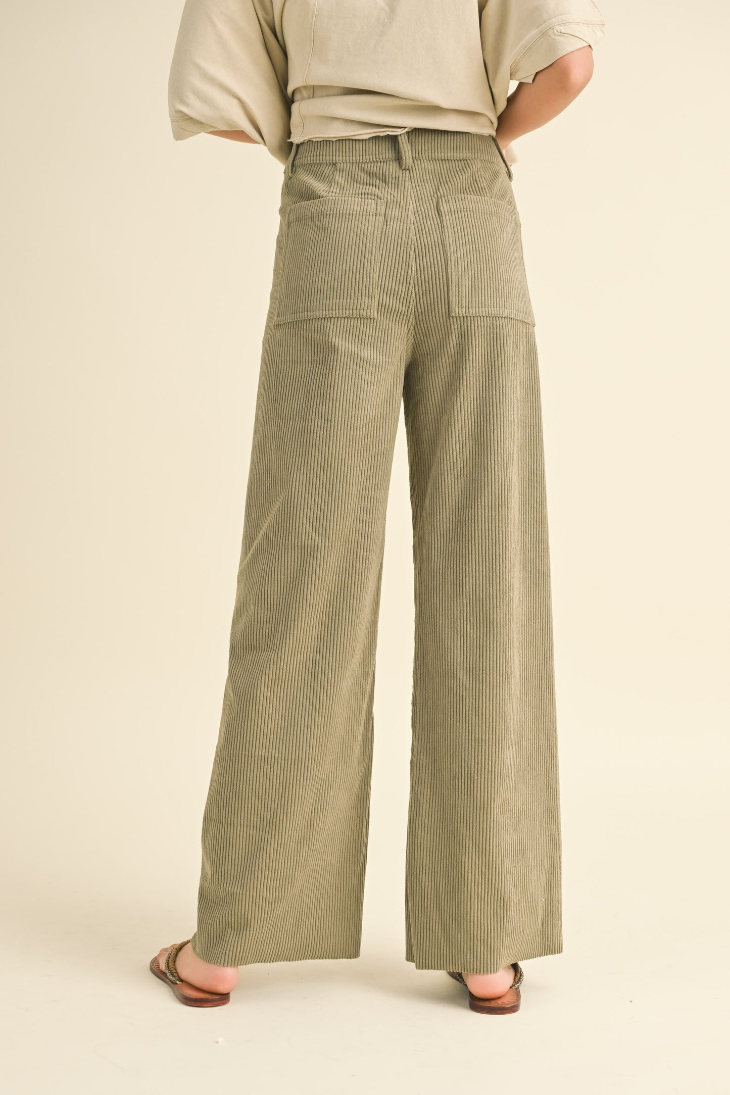 Corduroy With Front Pocket Pants (8122691387600)