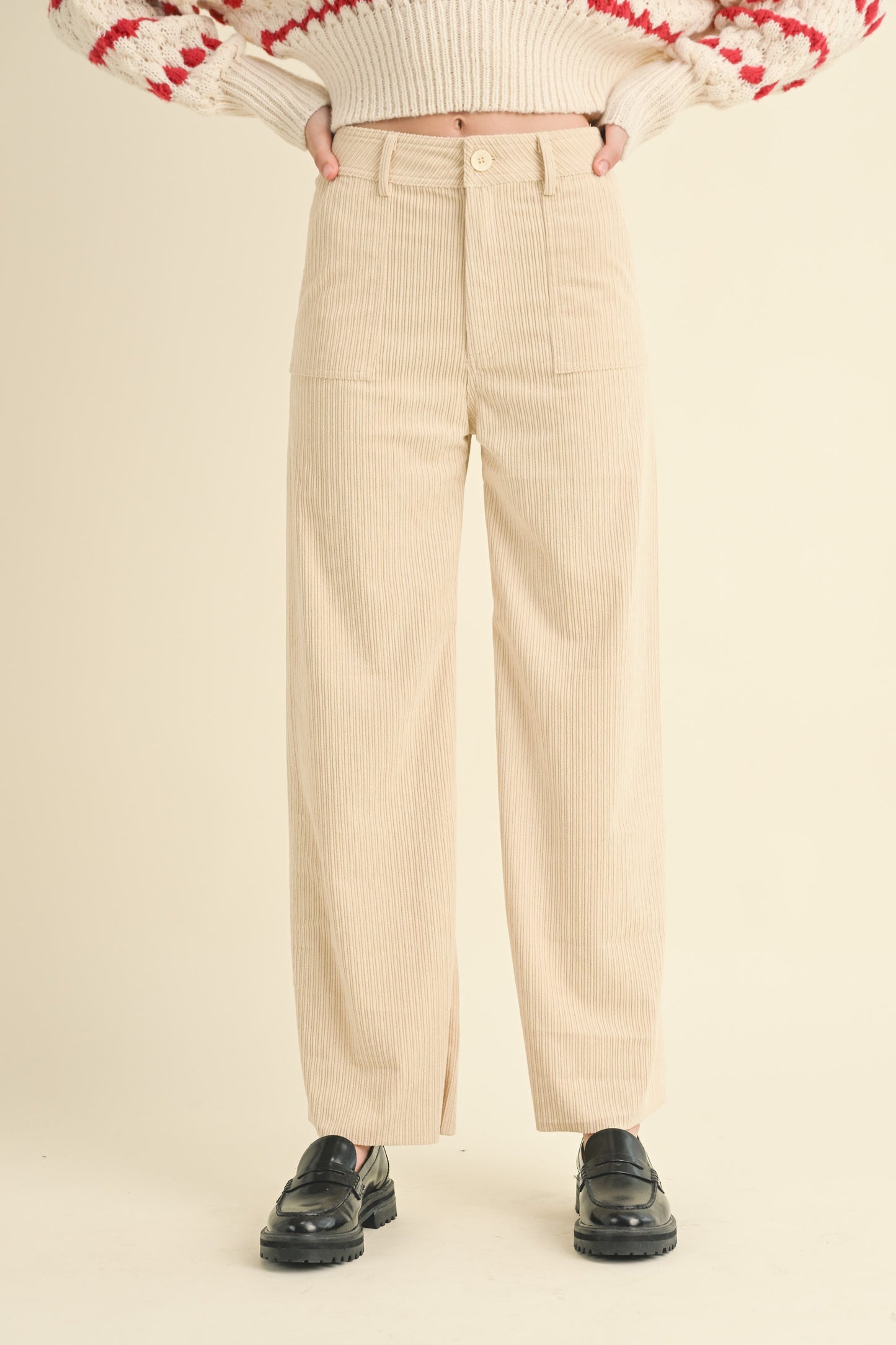 Corduroy With Front Pocket Pants (8122691354832)