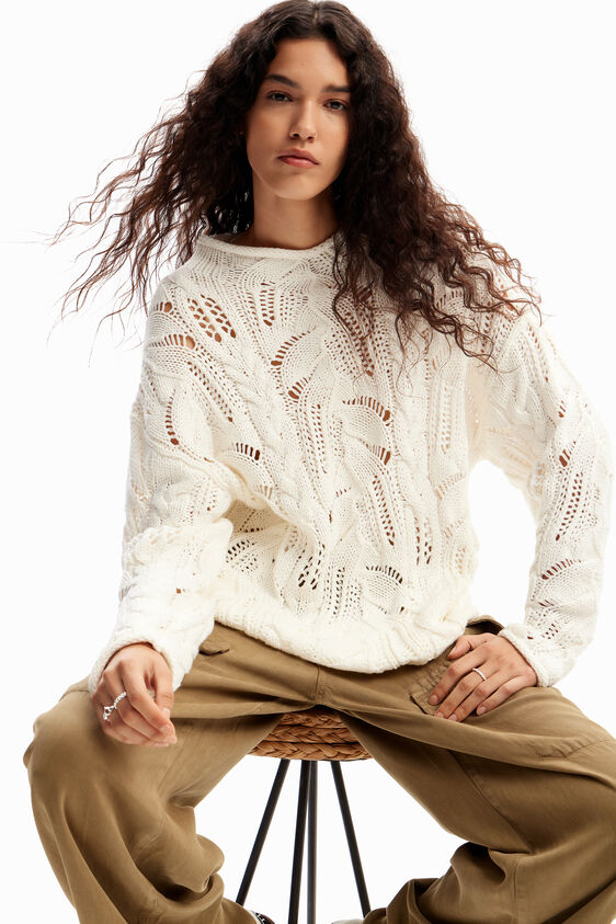 Oversize Openwork Pullover (7990836789456)