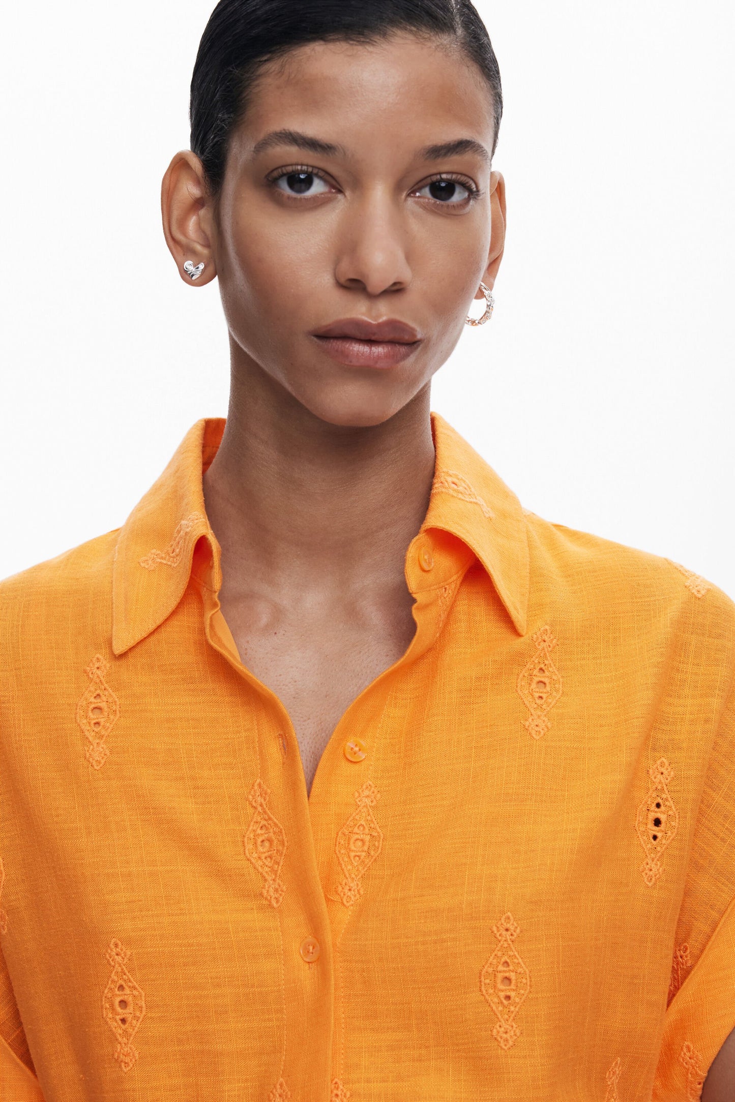 Shirt Dress With Perforated Hem (8254680269008)