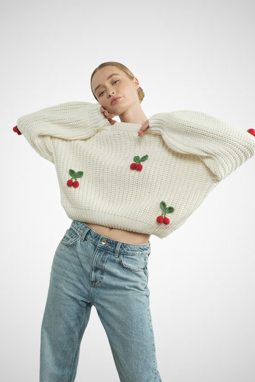 3D Cherry Sweater (8229383471312)