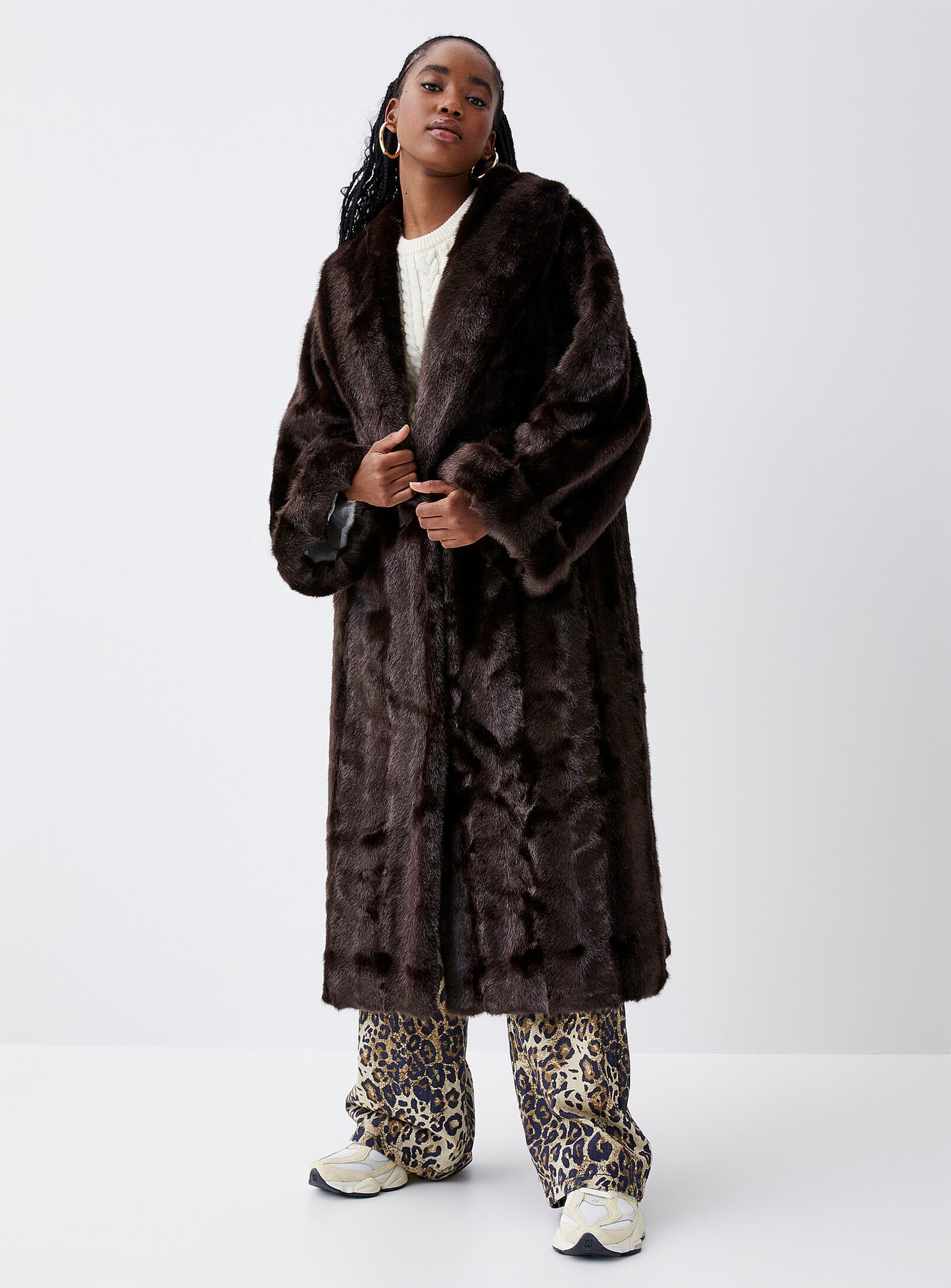 Long Faux Mink Coat (8228947165392)