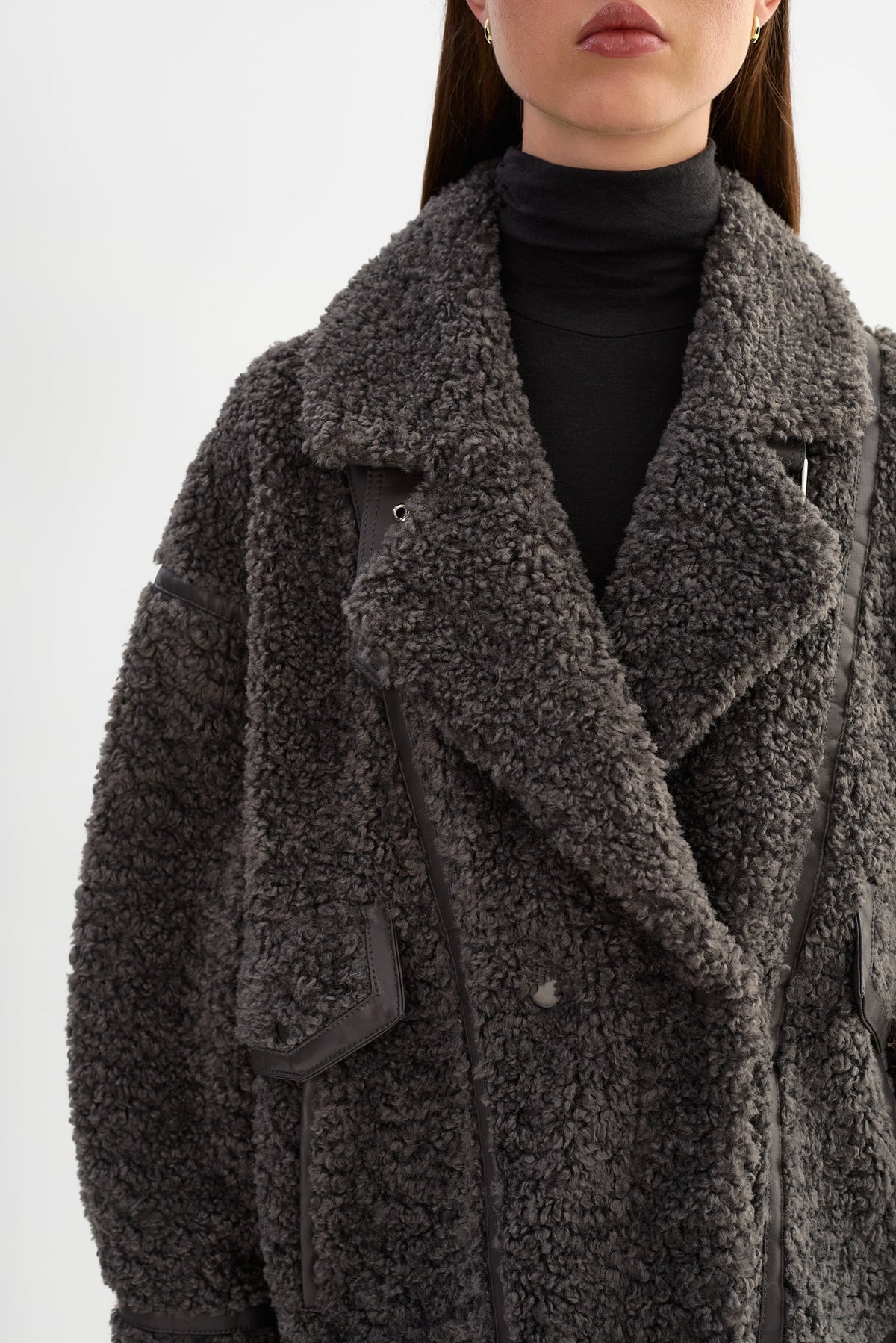 LAMARQUE - Veste Sherpa Oversize Noir