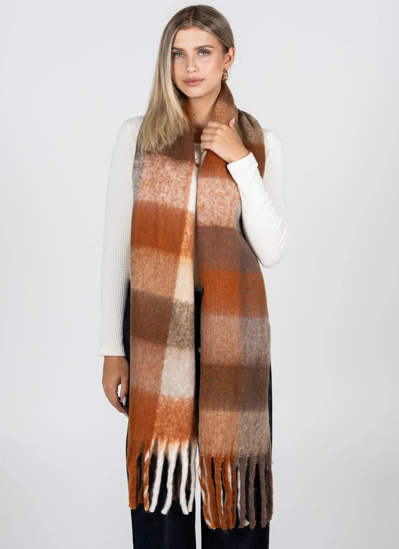 Plaid Pattern Blanket Scarf