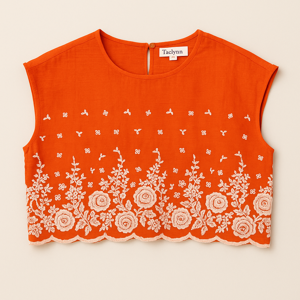 Laced Scoop Neck Scallop Detailed Top (8297767862480)