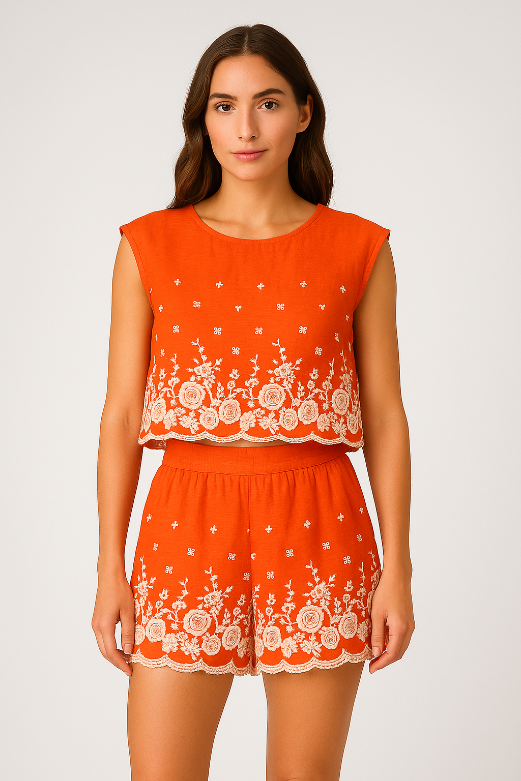 Laced Scoop Neck Scallop Detailed Top (8297767862480)