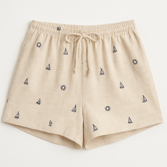 Drawstring Embroidery Shorts (8261486641360)