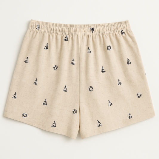 Drawstring Embroidery Shorts (8261486641360)