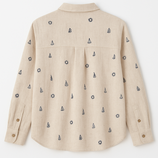 Long Sleeve Collared Button Down Shirt (8261486608592)