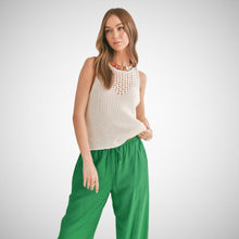 Load image into Gallery viewer, The Breeze Open Knit Neck Detail Sweater Tank (8037844254928)
