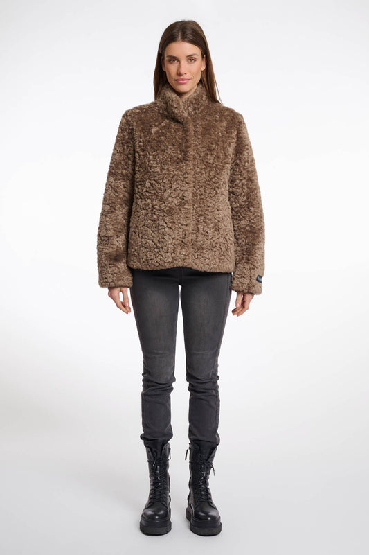 Kion Faux Fur Jacket With High Neck (8344775229648)