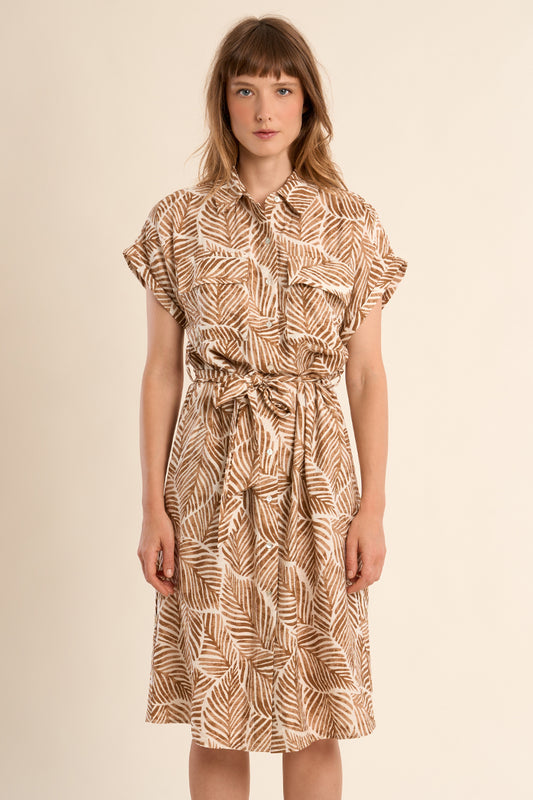 Short Printed Shirt Dress