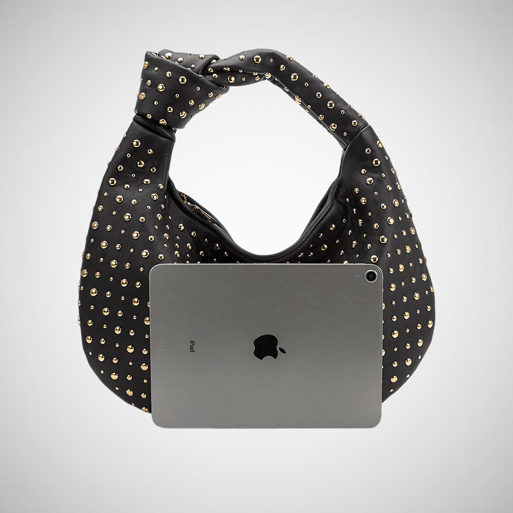 Brigitte Studded Large Recycled Vegan Shoulder Bag (8258935324880)