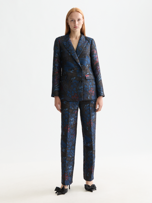 Ripple Pheasant Jacquard Straight Pants