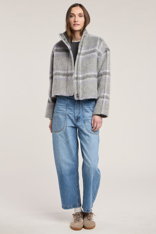 Veste à carreaux brossée