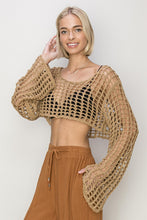 Load image into Gallery viewer, Open Stitch Crochet Crop Top (8028538208464)
