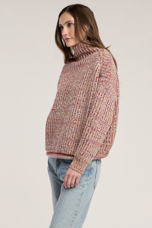 Pull en grosse maille chinée