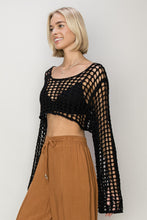 Load image into Gallery viewer, Open Stitch Crochet Crop Top (8028538175696)
