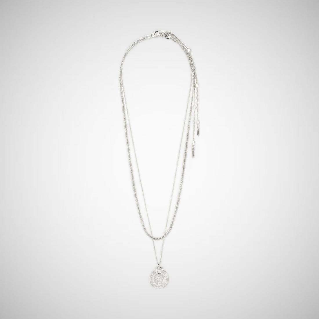 Nomad 2-In-1 Coin Necklace Silver-Plated (8302555693264)