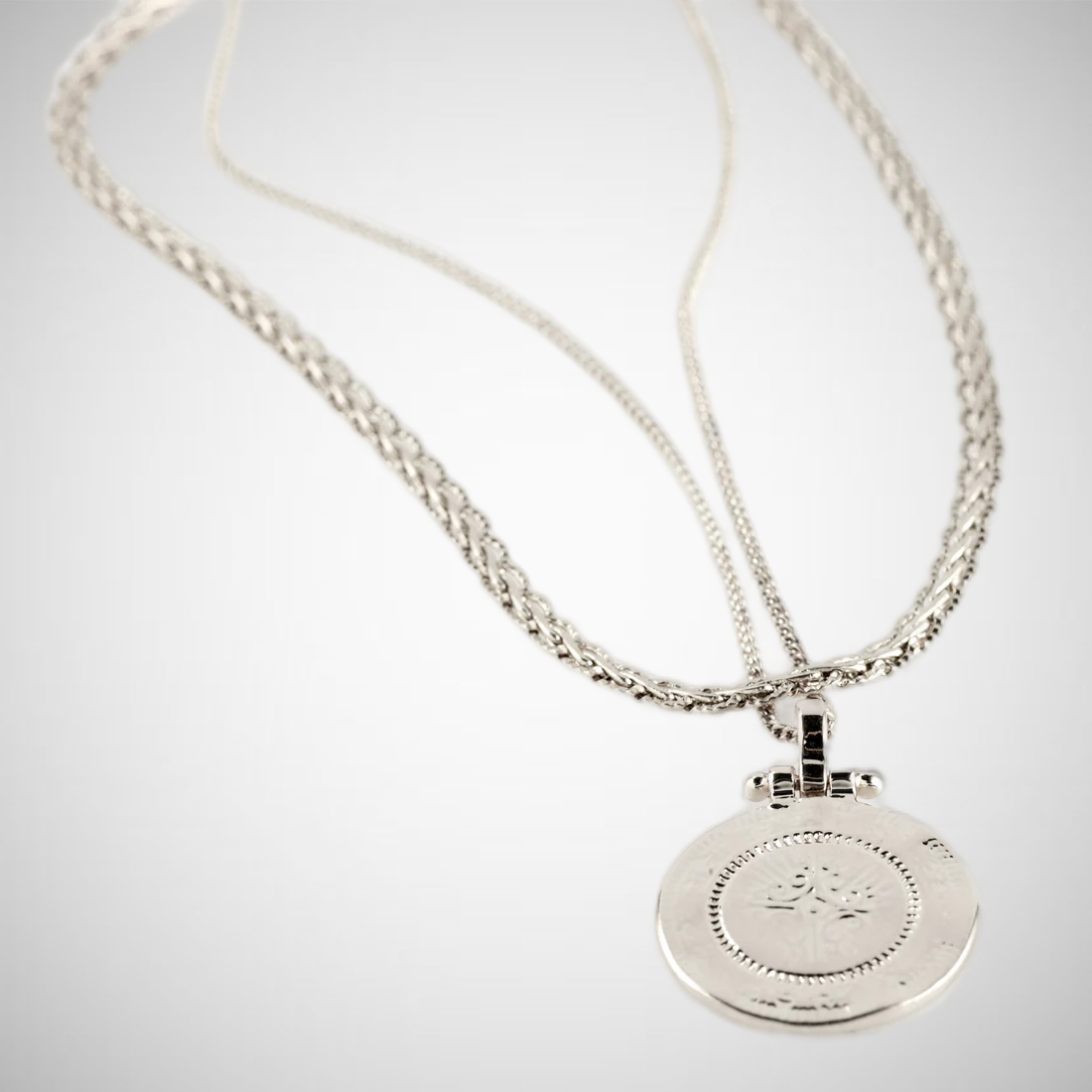 Nomad 2-In-1 Coin Necklace Silver-Plated (8302555693264)