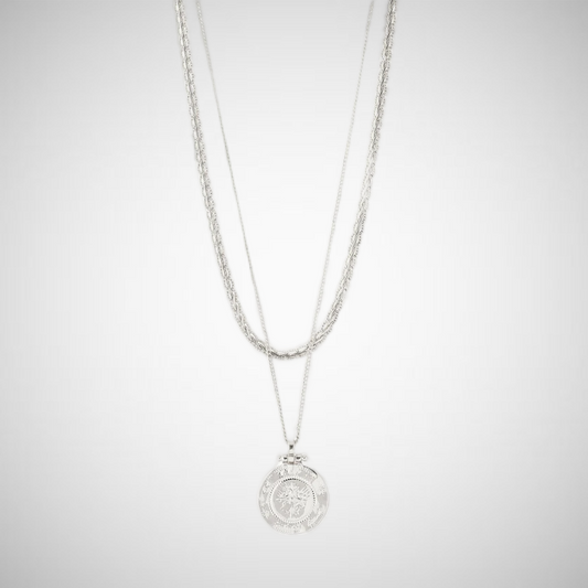 Nomad 2-In-1 Coin Necklace Silver-Plated (8302555693264)