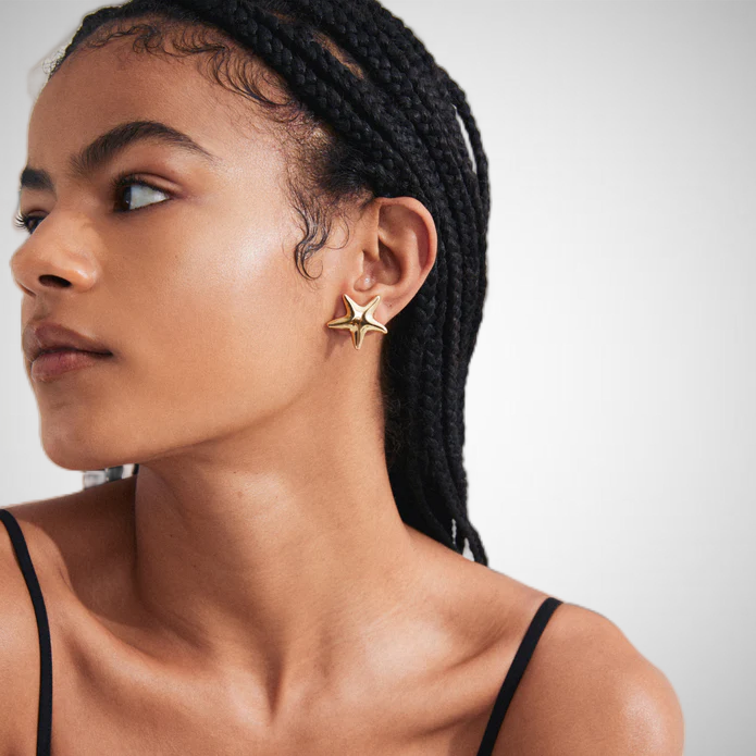 Force Recycled Earrings Gold-Plated (8302557397200)