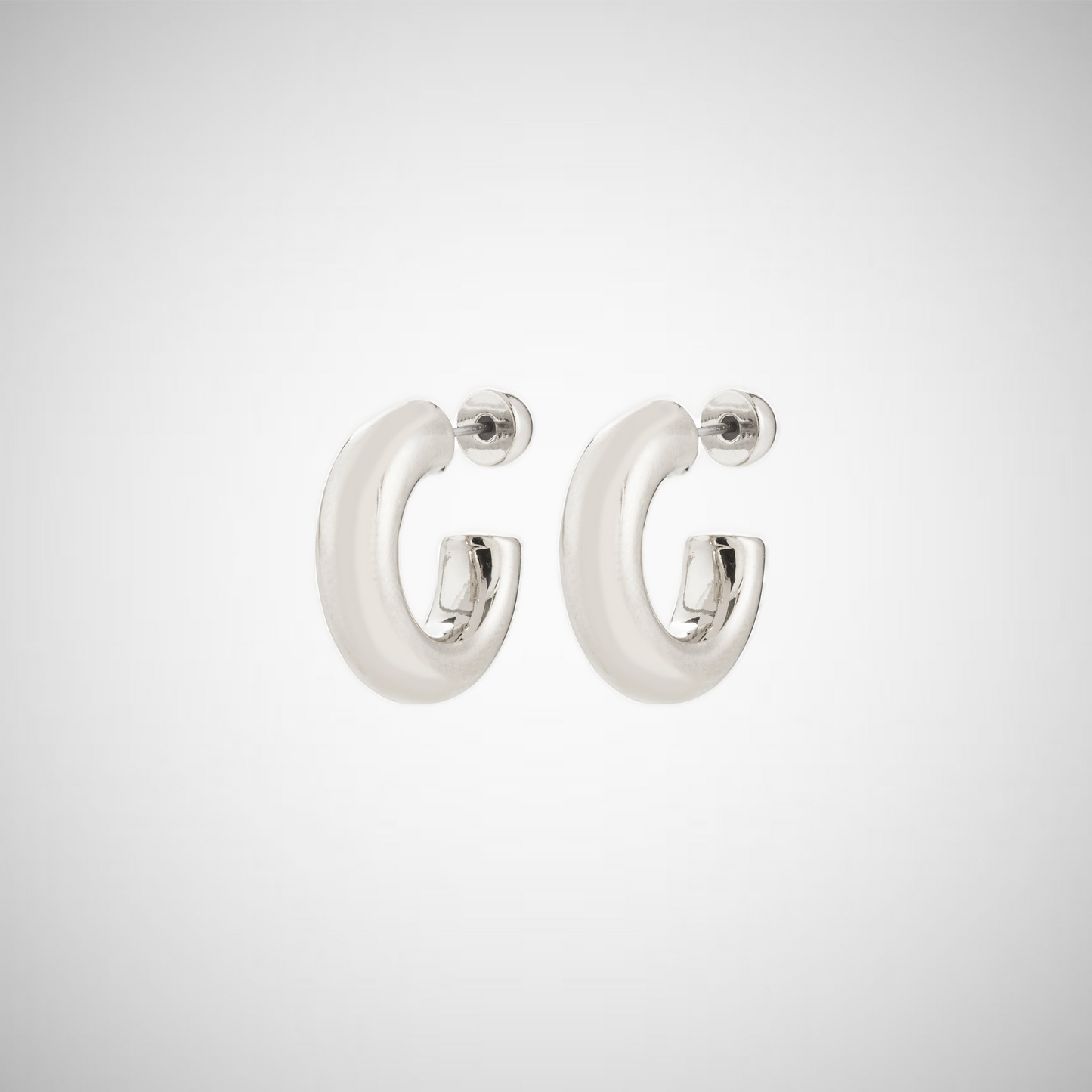 Phase Small Hoops Silver-Plated (8335103852752)