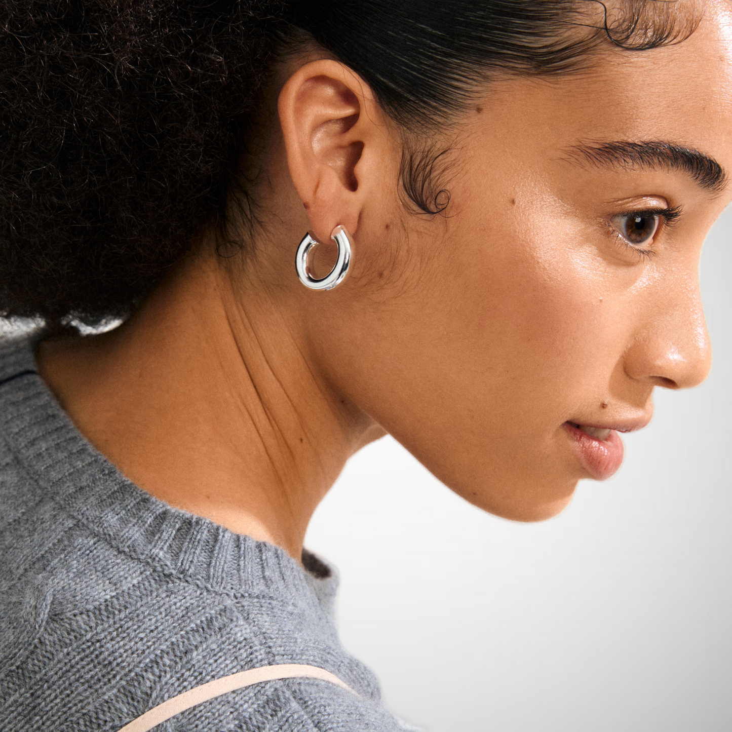Phase Large Hoops Silver-Plated (8335103918288)