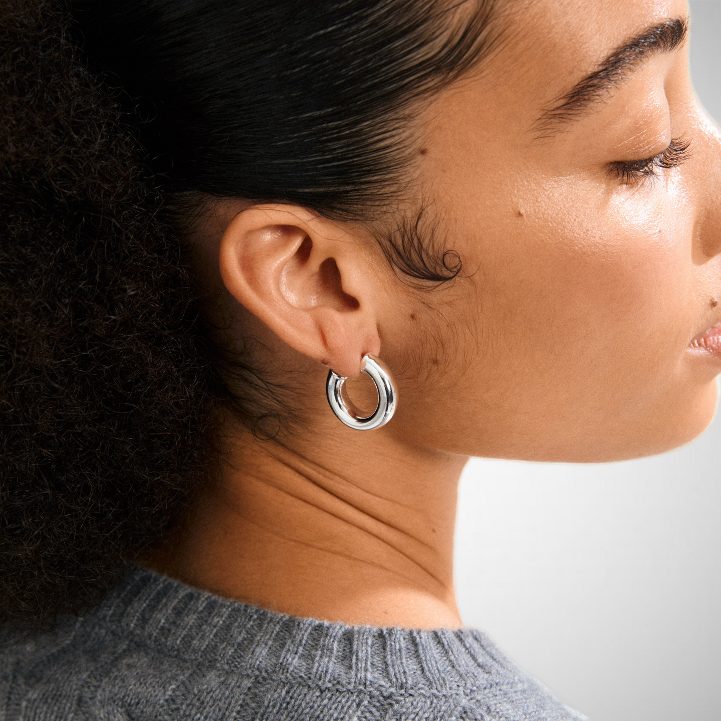 Phase Large Hoops Silver-Plated (8335103918288)