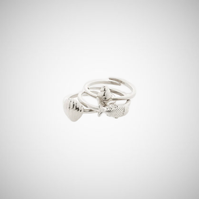 Breeze Rings 3-In-1 Set Silver-Plated (8302557069520)