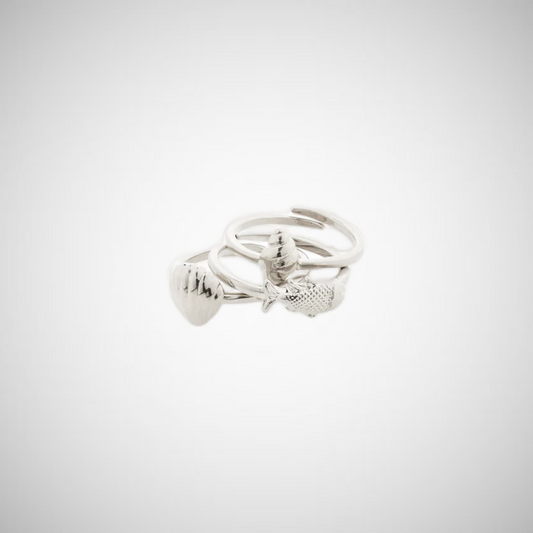 Breeze Rings 3-In-1 Set Silver-Plated (8302557069520)