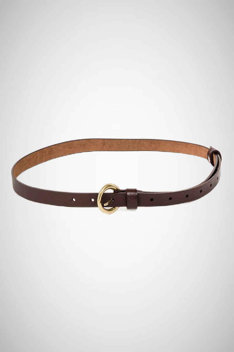 Faux Leather Thin Circle Buckle Belt (8258937684176)