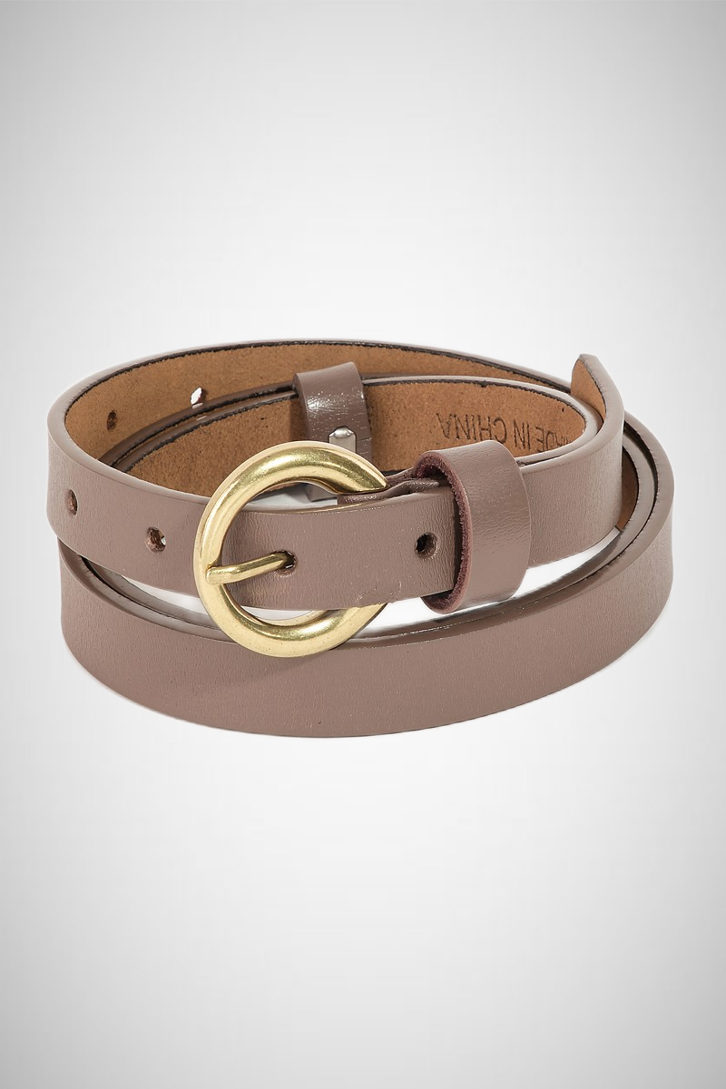Faux Leather Thin Circle Buckle Belt (8258937684176)