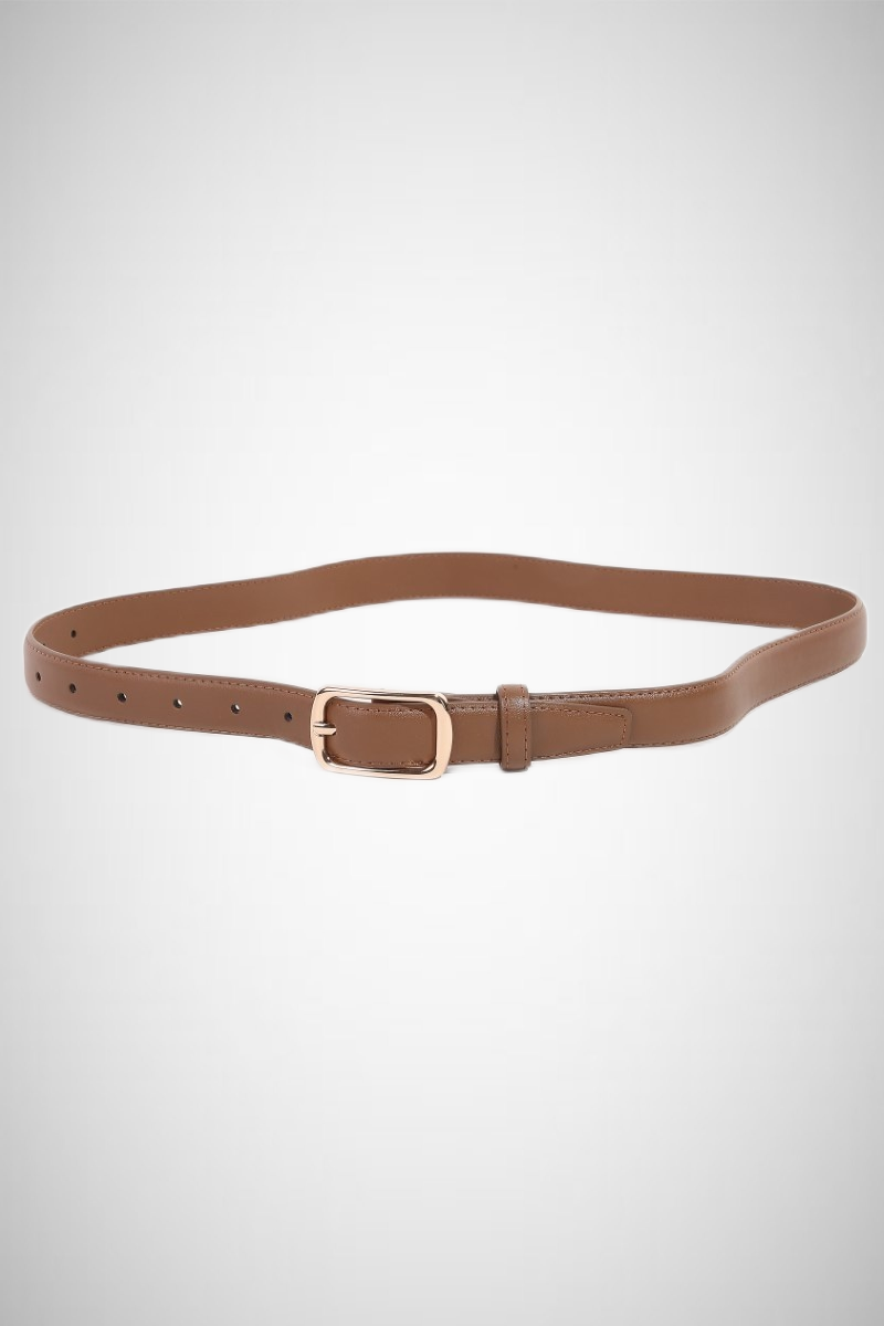 Metallic Rectangle Buckle Leather Belt (8258937880784)