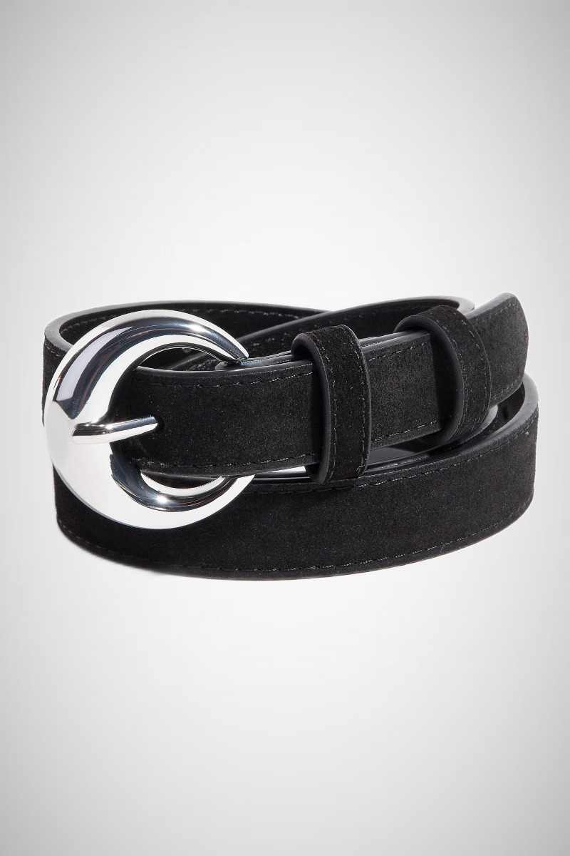 Round Buckle Rough Leather Belt (8258937979088)