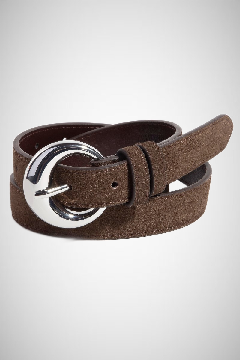 Round Buckle Rough Leather Belt (8258937979088)