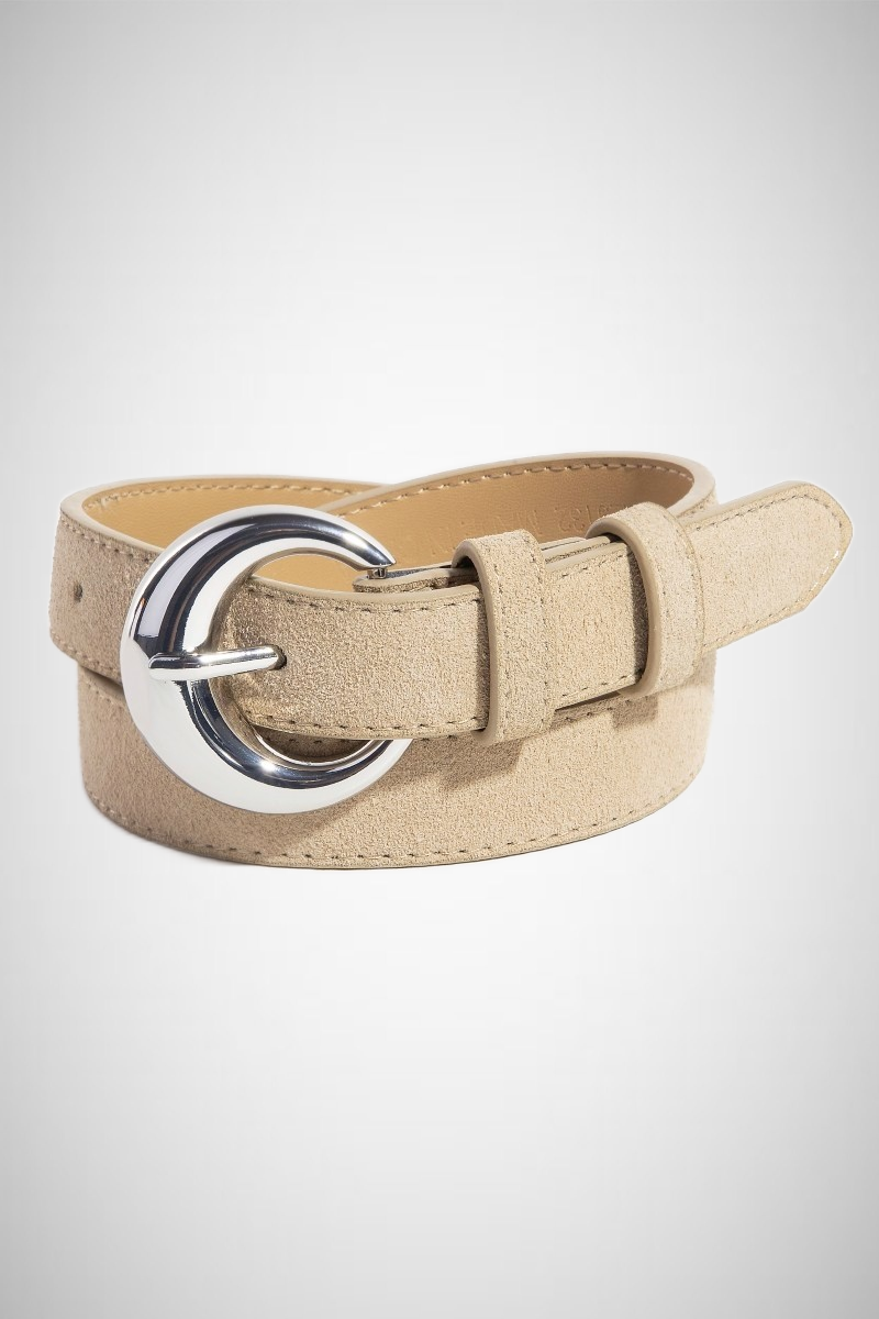 Round Buckle Rough Leather Belt (8258937979088)