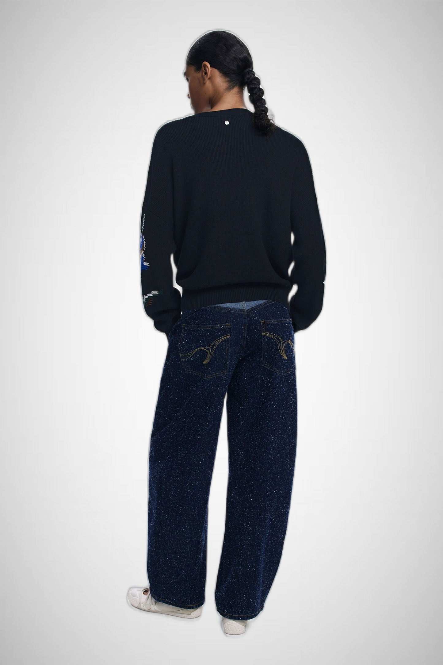 Jacquard Sweater With Embroidered Flowers (8337562534096)